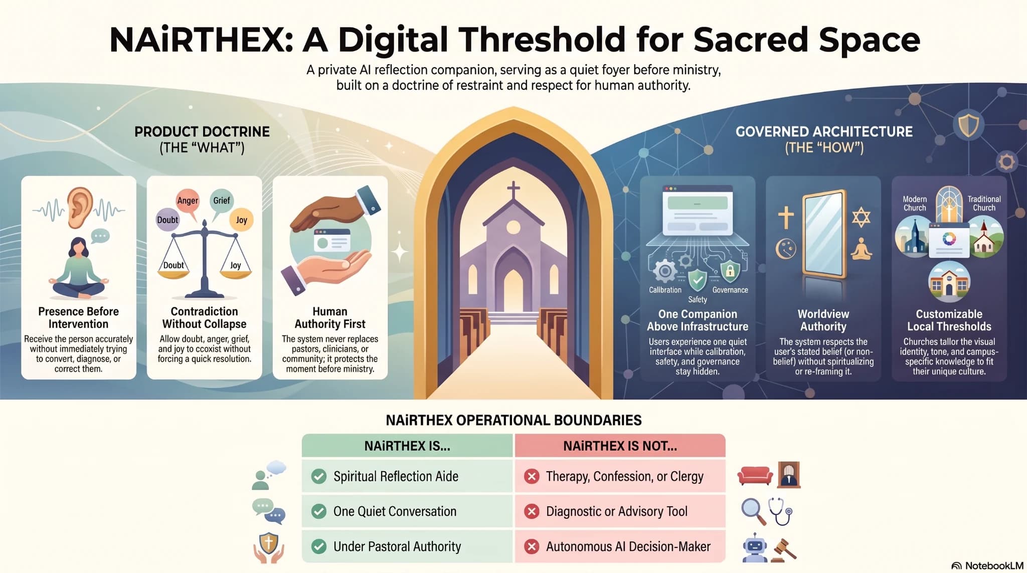 NAiRTHEX digital threshold for sacred space product infographic
